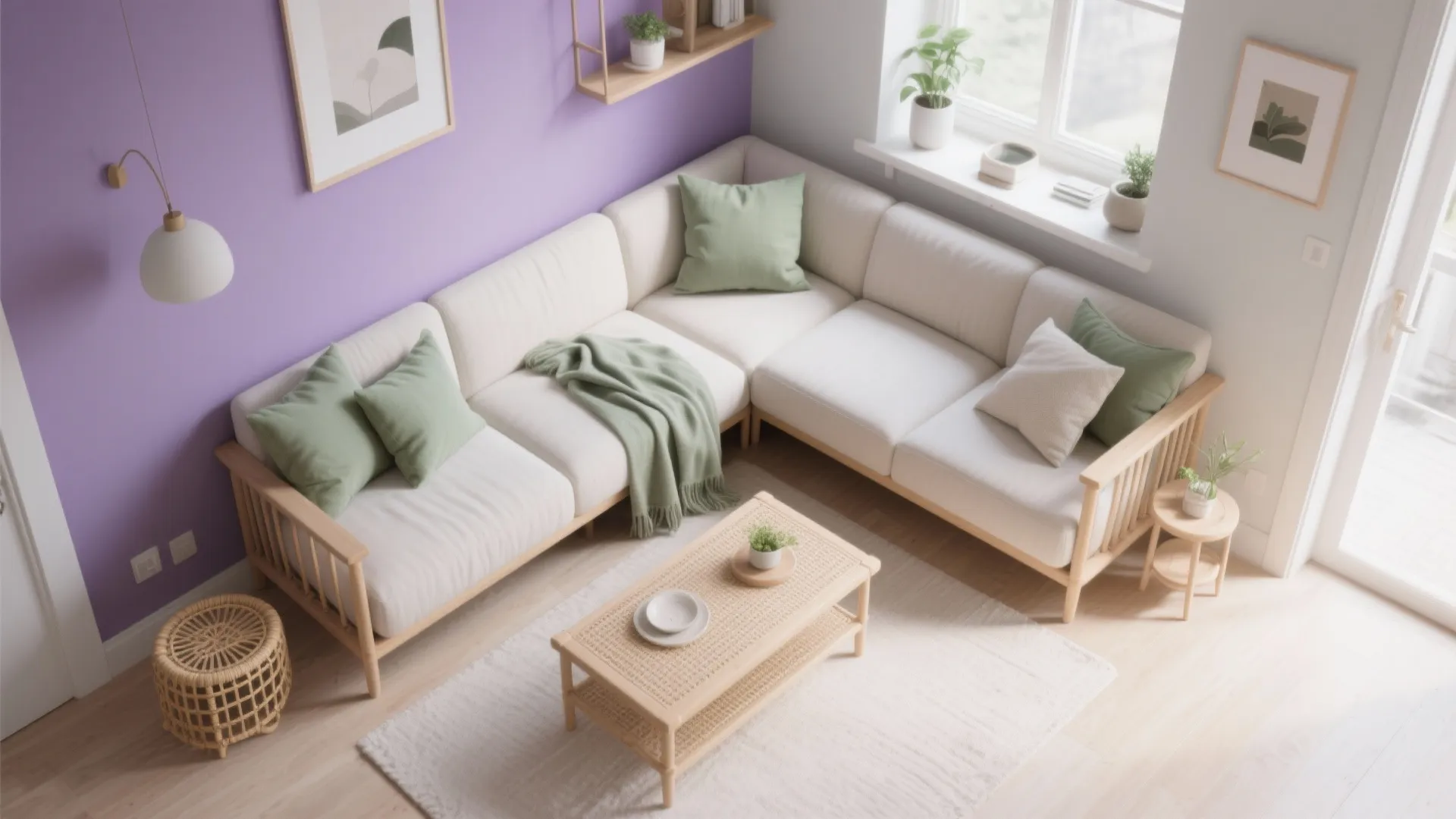 Lilac + Sage Harmony with L-Shaped Seating