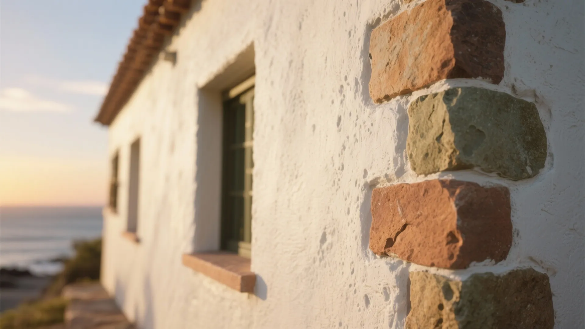 Texture-rich limewash and stone accents