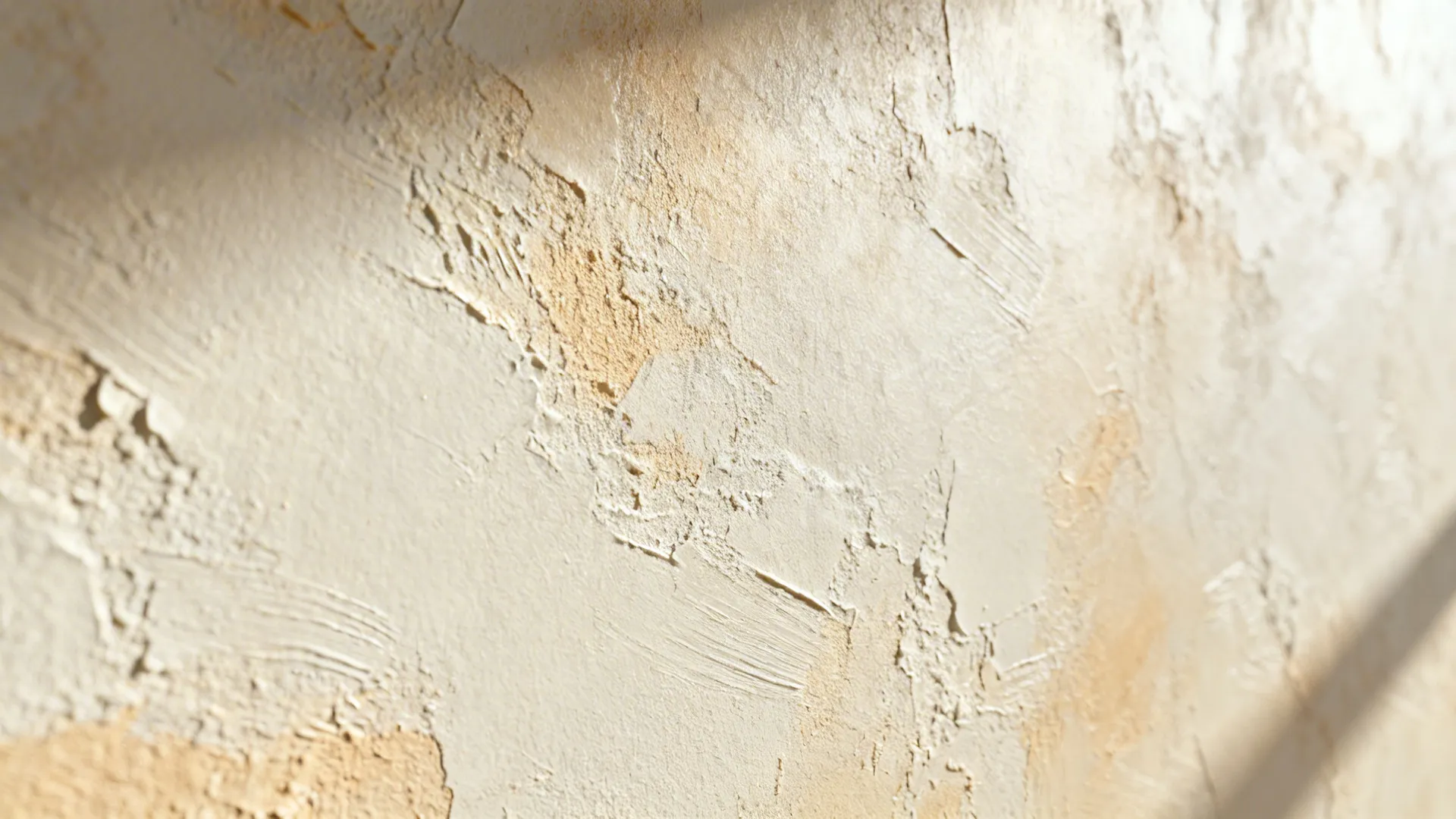 Macro view of lime-wash plaster wall showing subtle texture and warm natural tones.