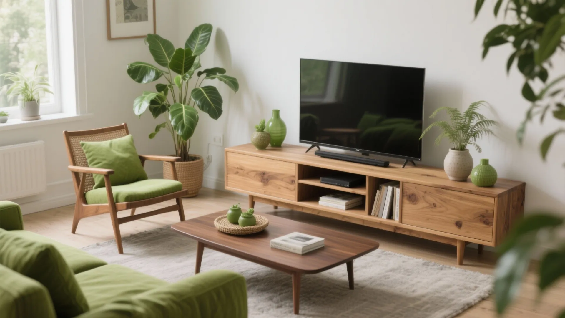 2) Lime + Wood: Cozy Biophilic Pairing