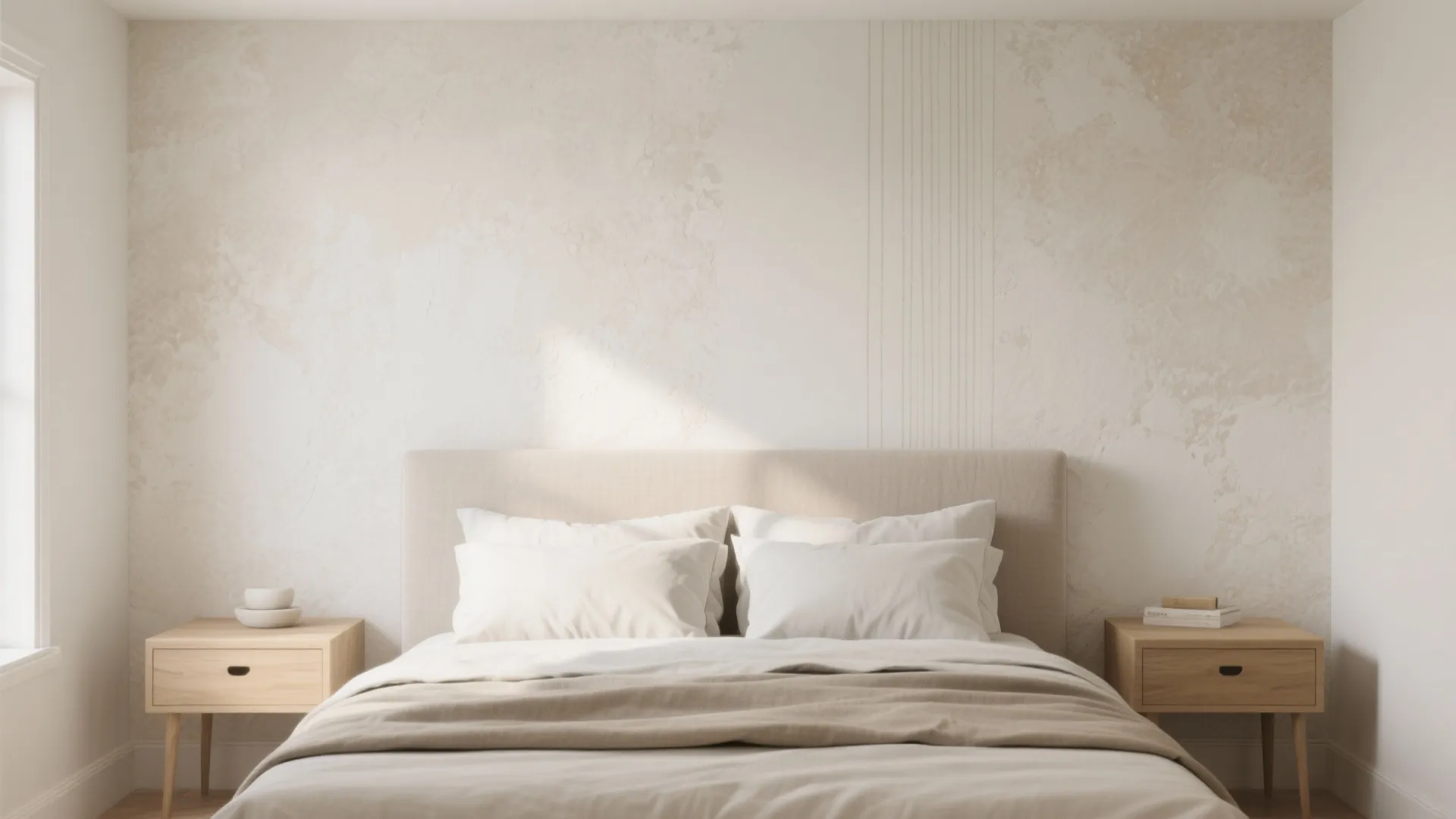 1) Soft limewash with one quiet accent