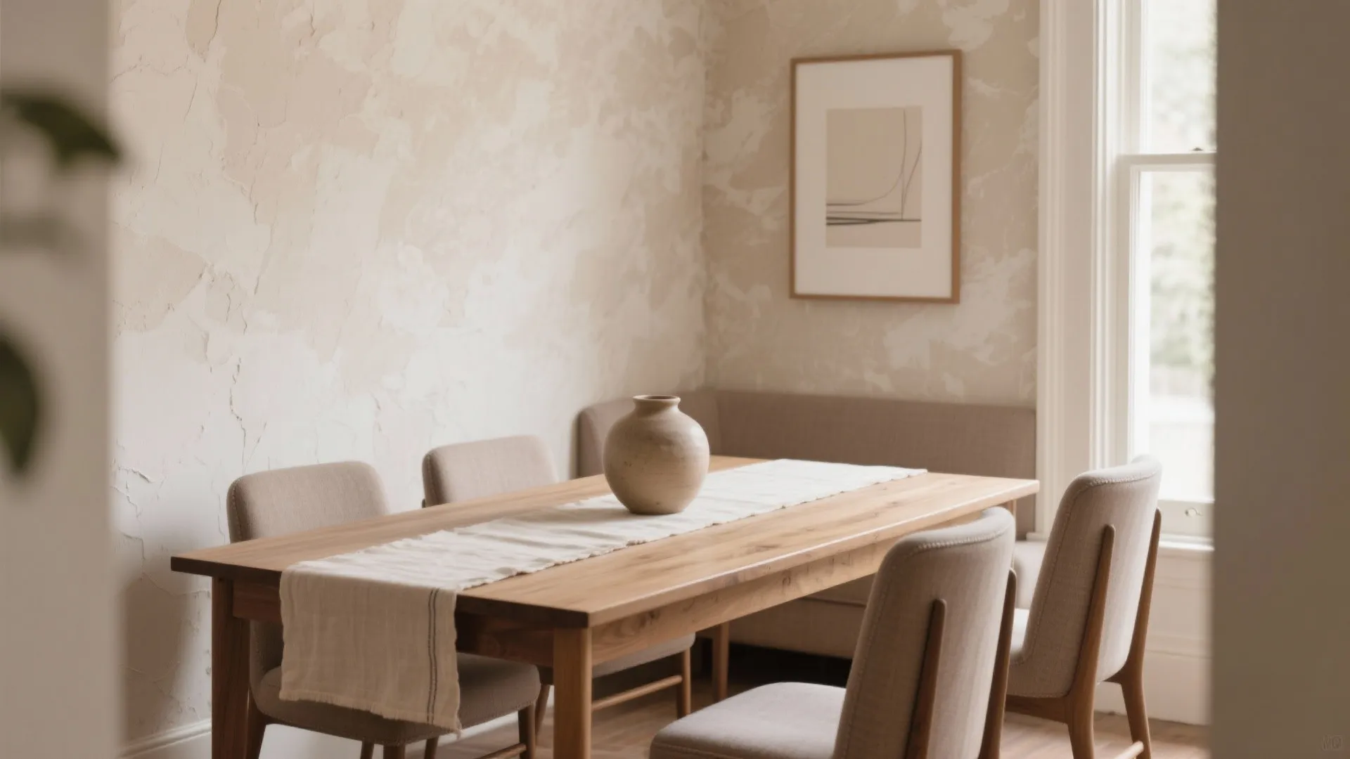 Textured Accent Wall With Warm Neutrals