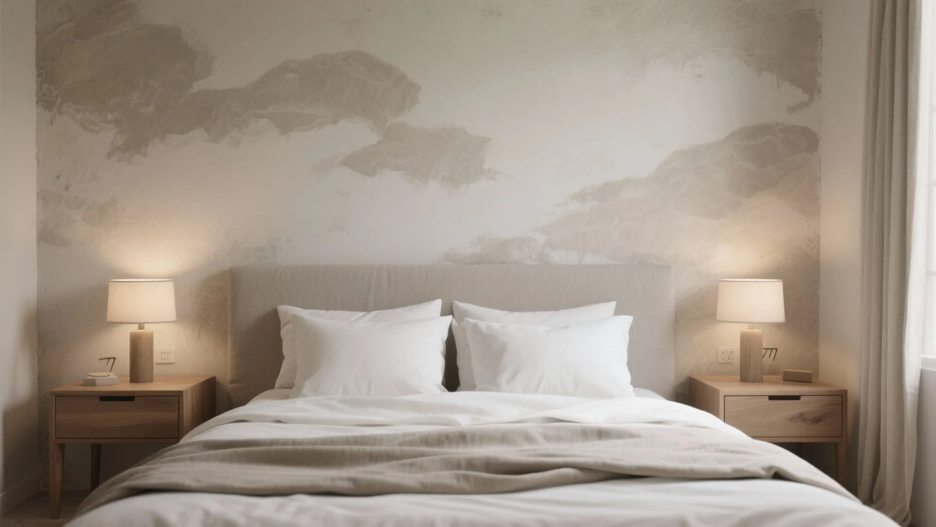 1. Softly textured limewash or plaster