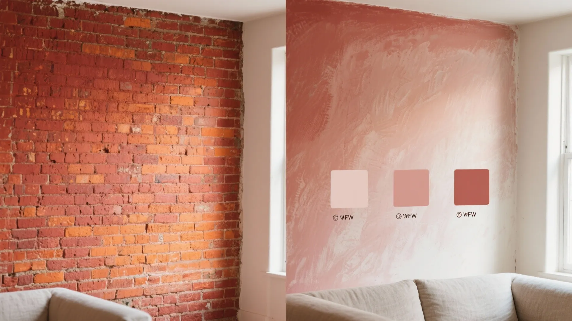 Idea 1: Limewash or mineral paint to soften the red