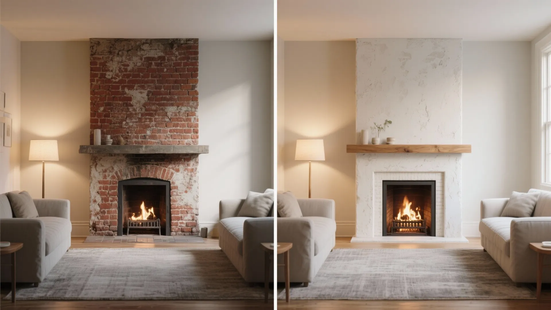 Limewashed Brick Fireplaces Indoors