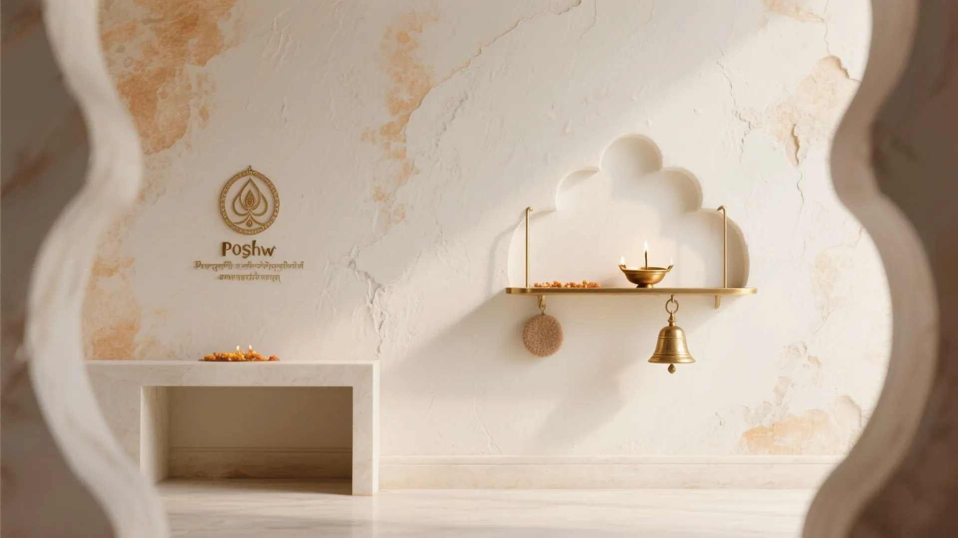 Textured Limewash with Brass Accents