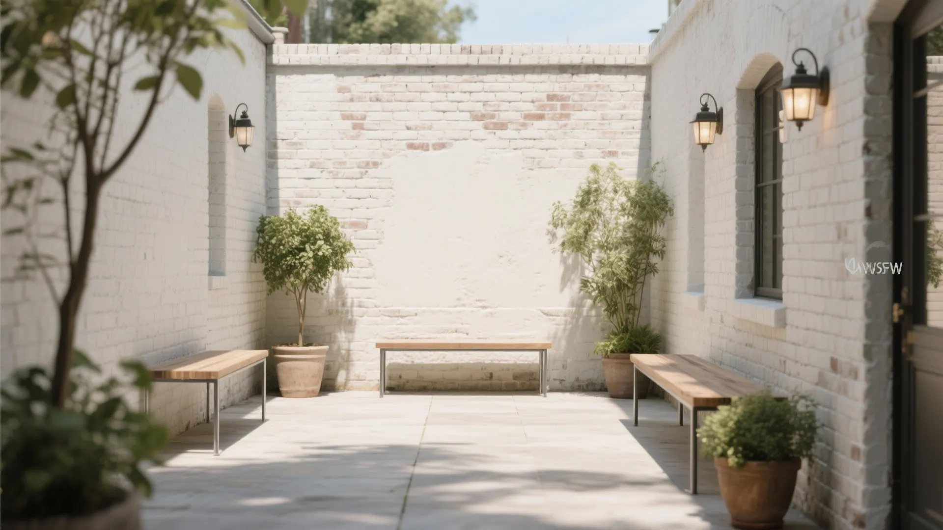 Limewash over brick or render for a soft, chalky character