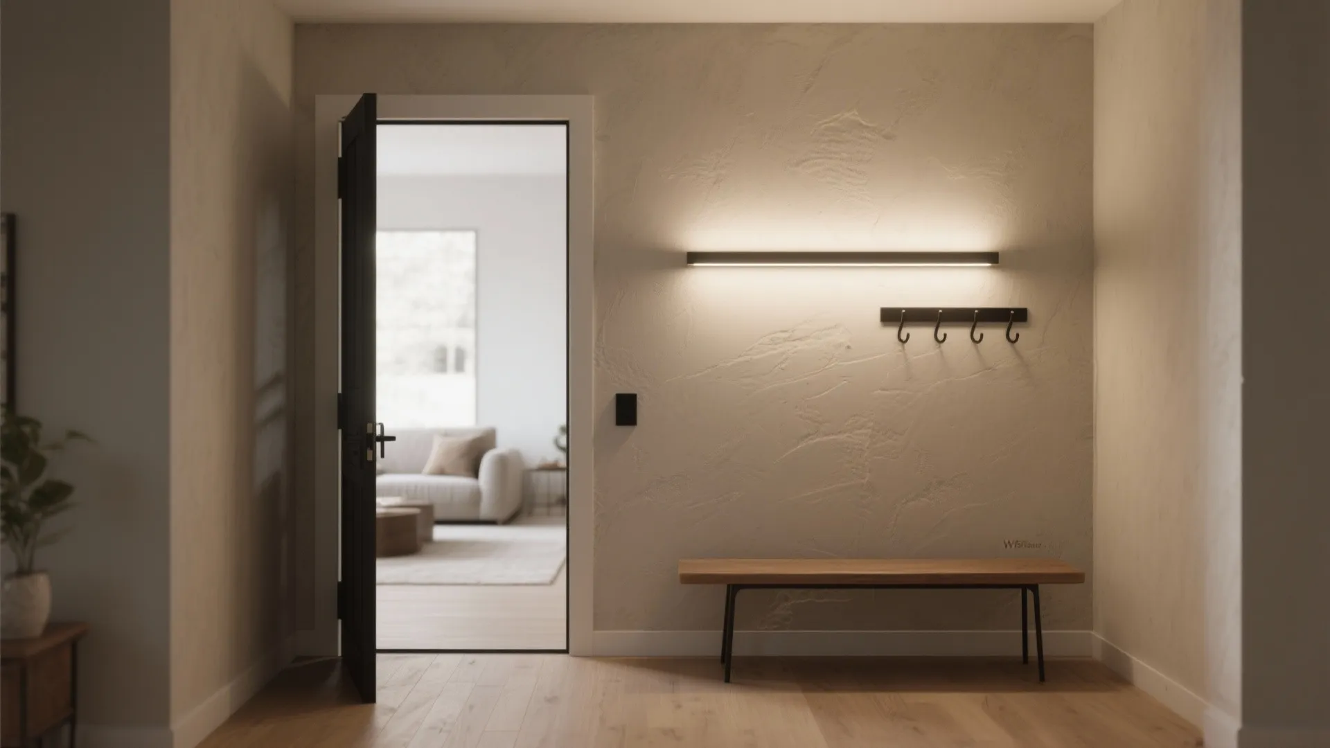 Minimalist Limewash Plaster for the Entry