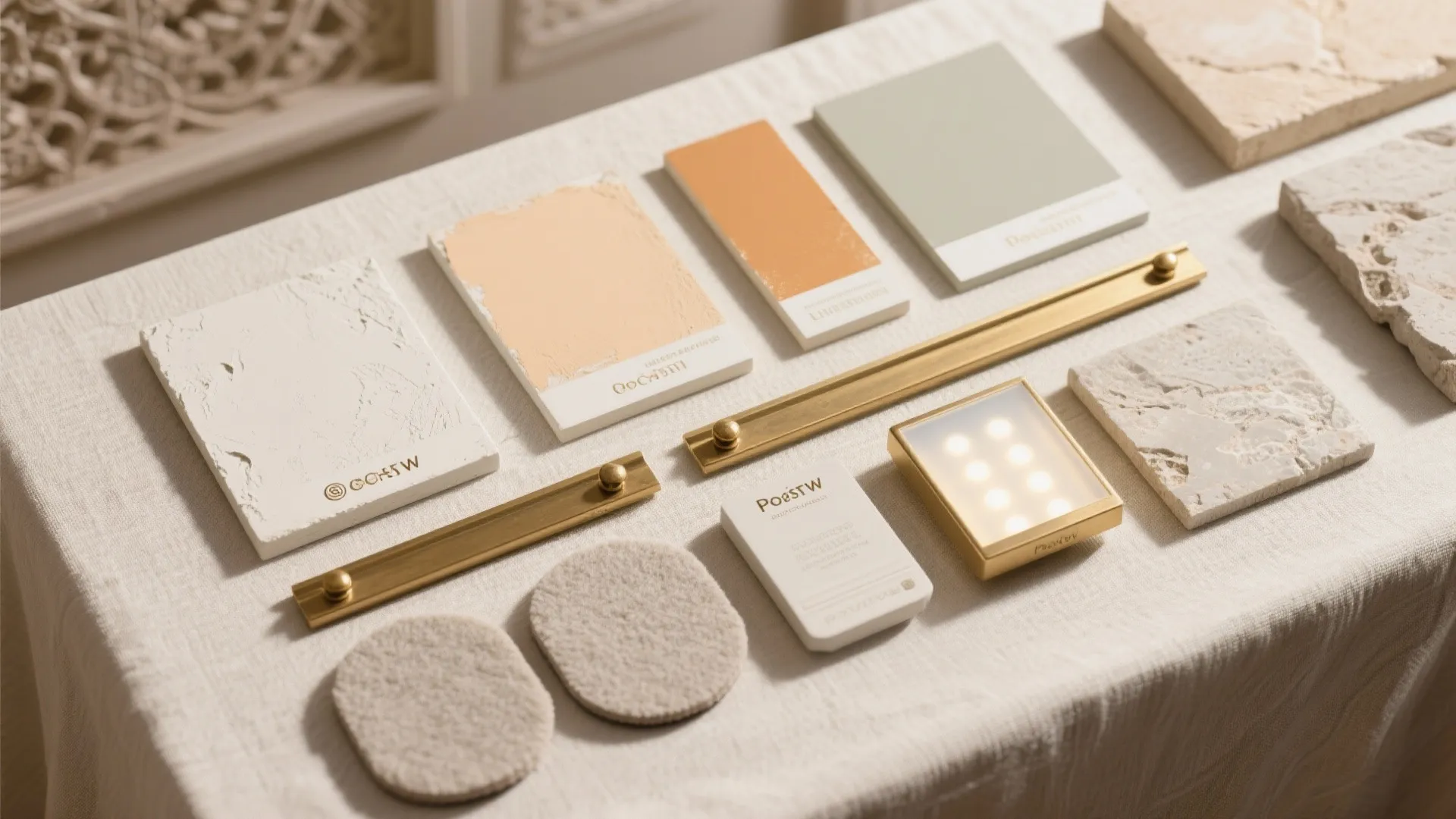 Textured Limewash with Brass Accents