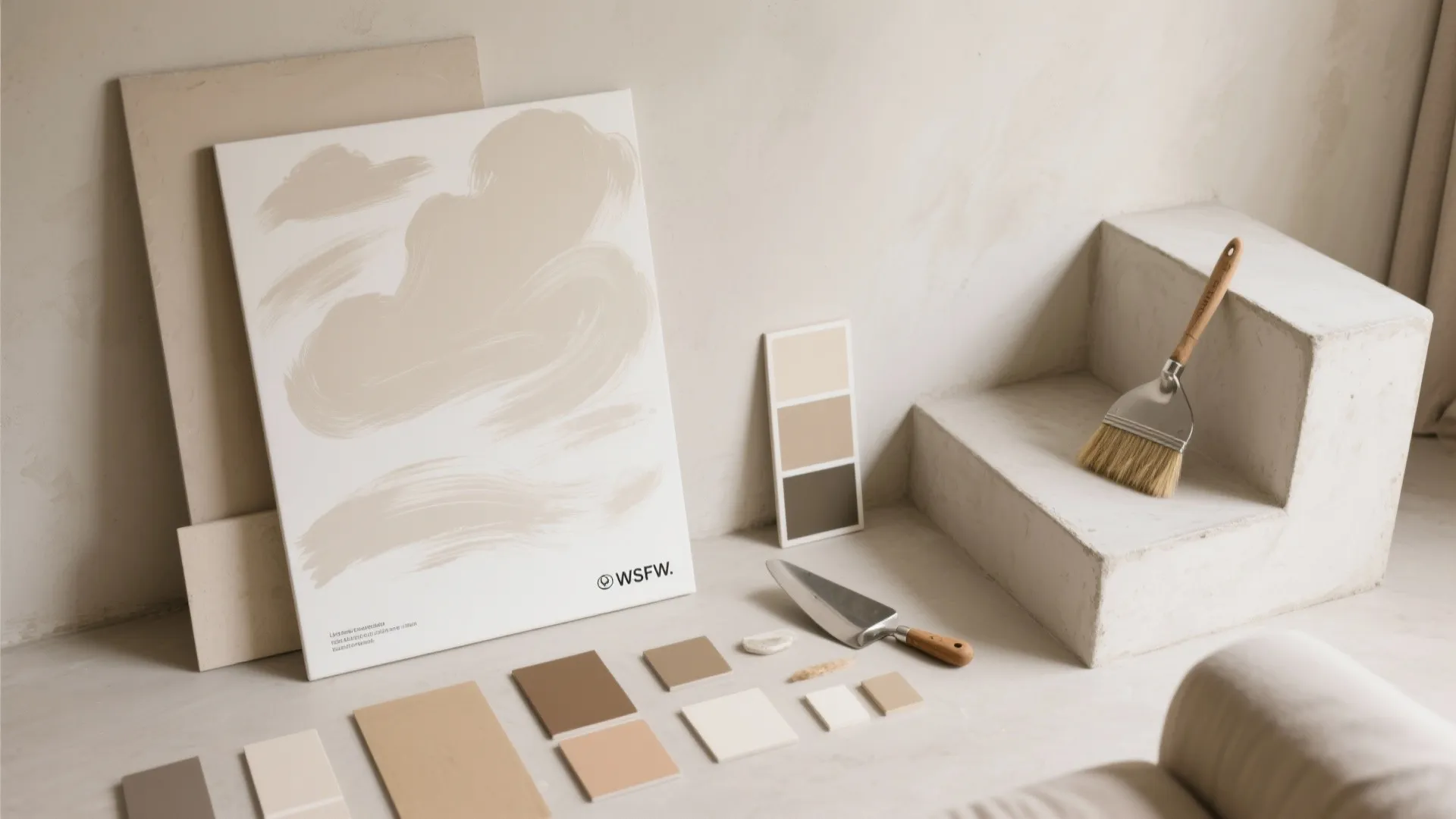 Textured Limewash or Microcement Feature Wall