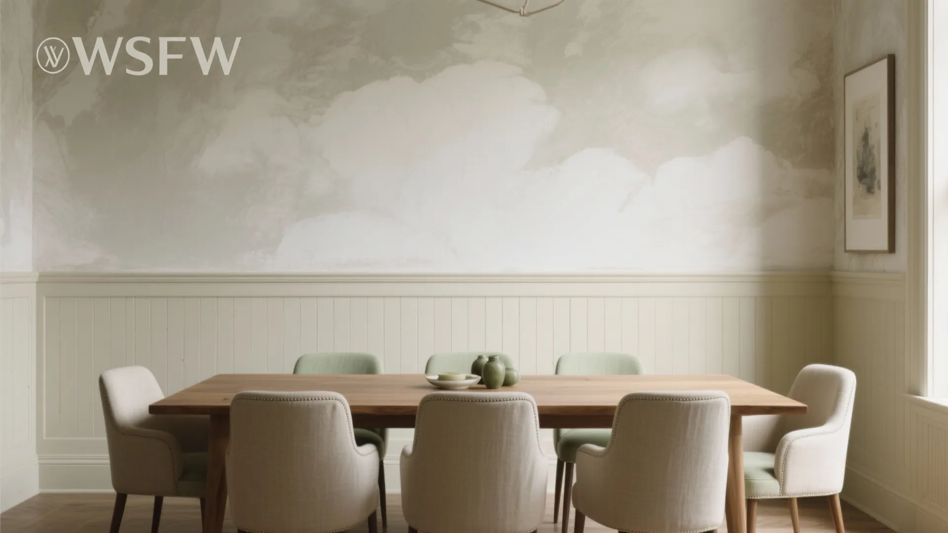 Limewash Texture with Half-Height Paneling