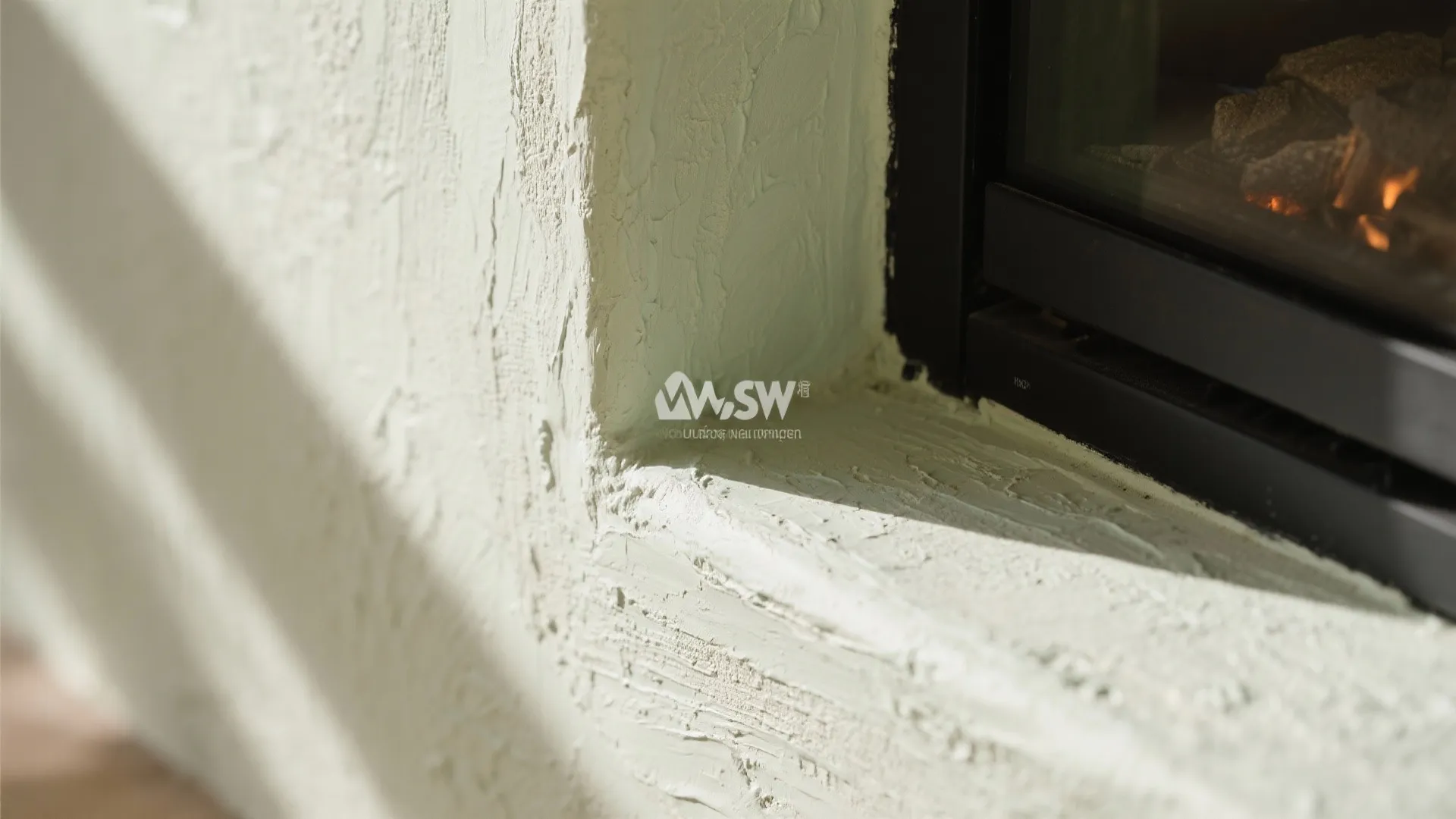 Textured Plaster Column with Niche Shelves