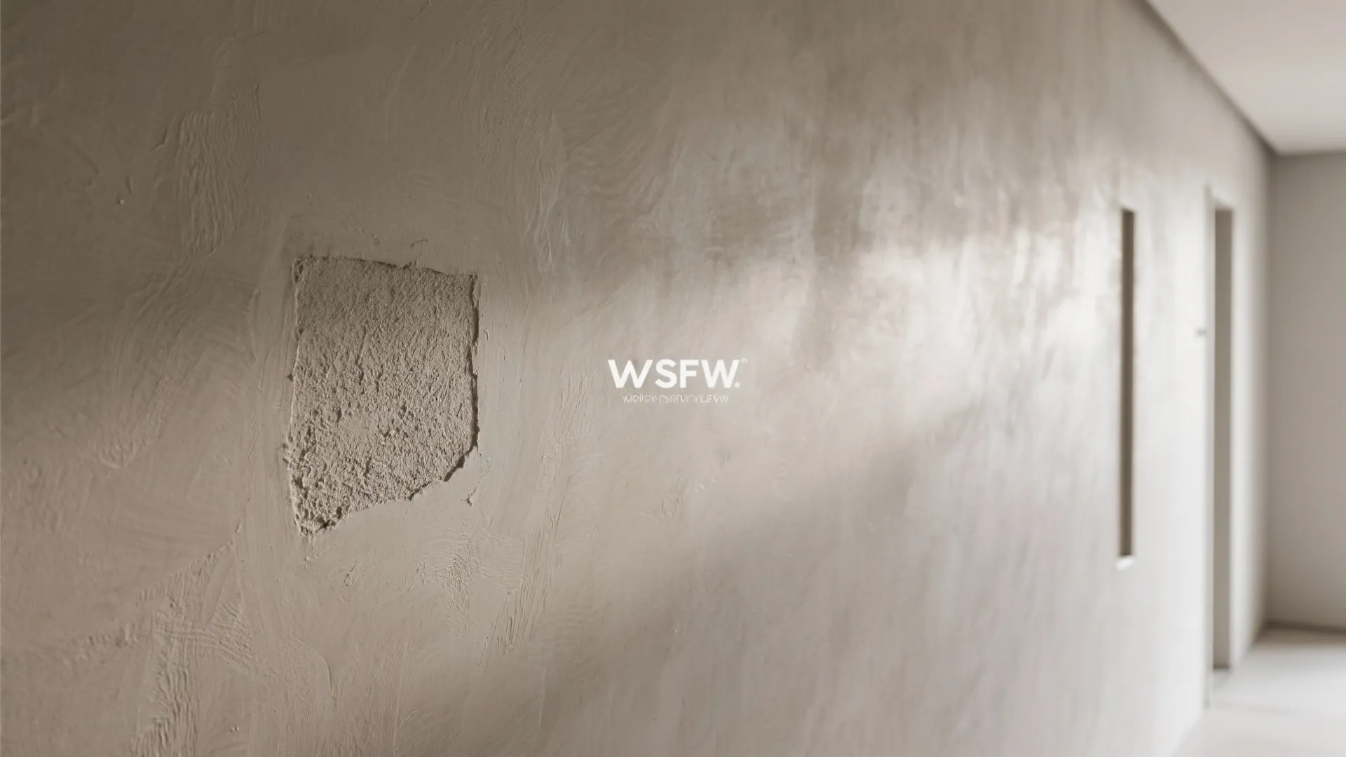 Close up view of textured beige wall paint with natural sunlight and soft shadow details
