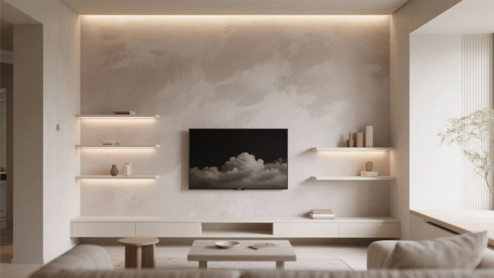 Subtle limewash texture with layered depth