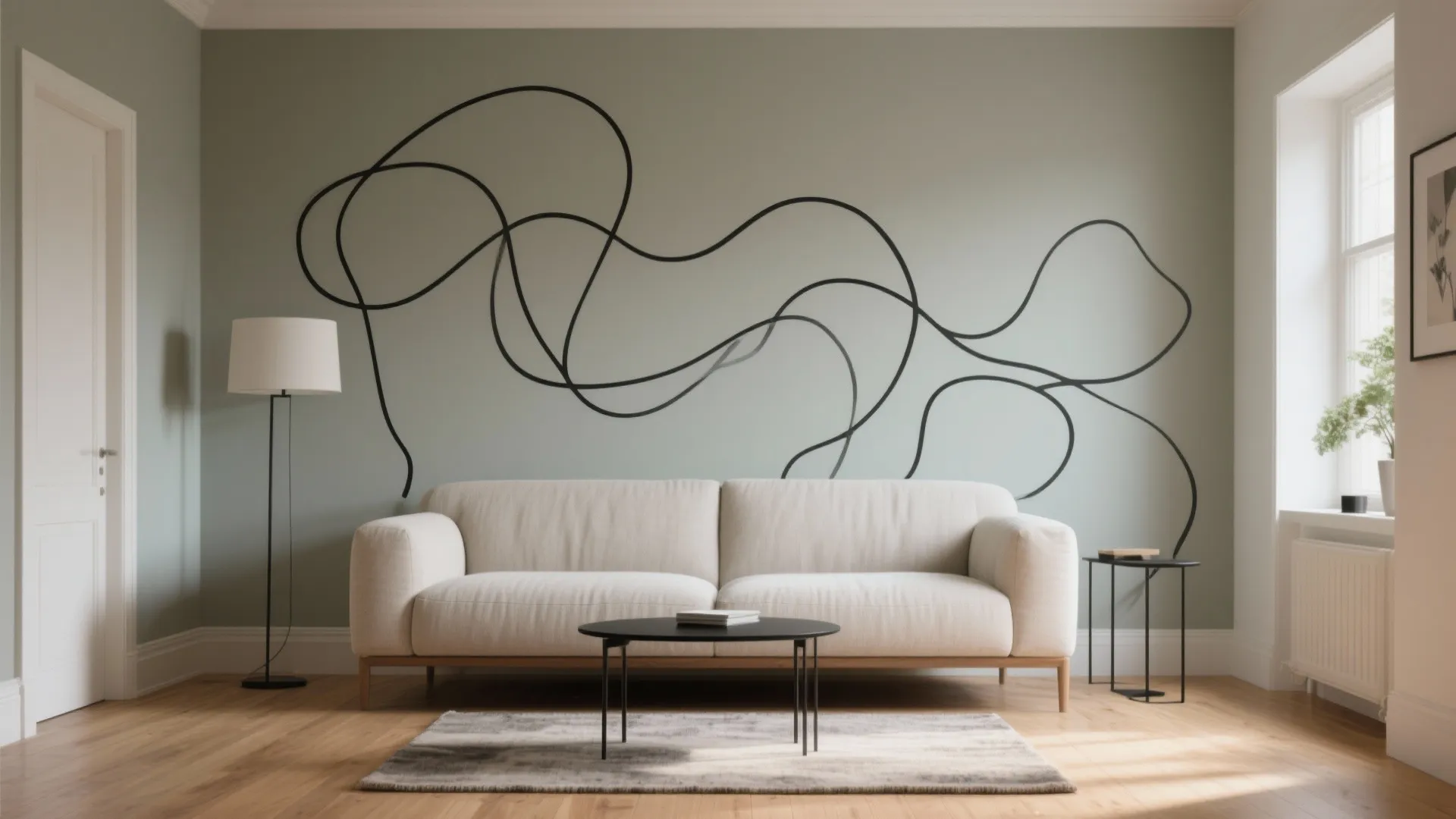 Minimalist Line Art PNG Accent Walls