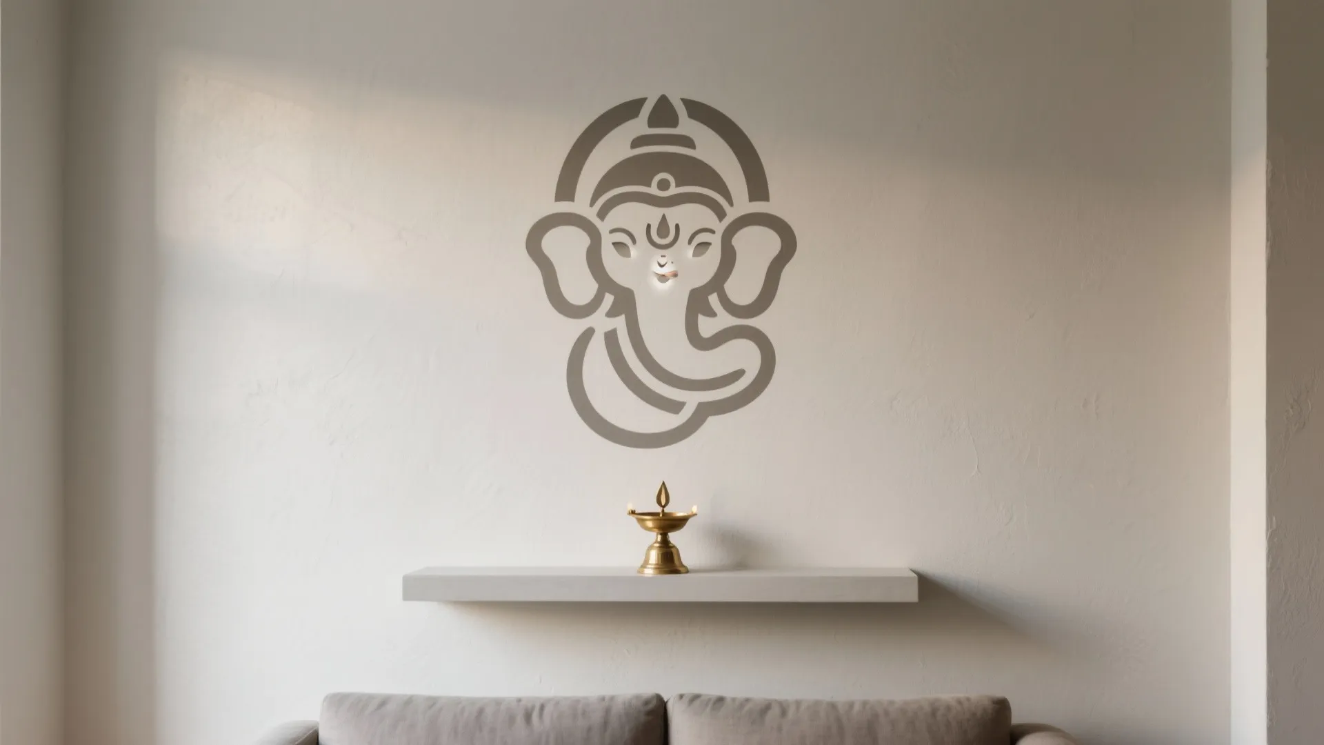 Minimalist Line-Art Deity Accent Wall