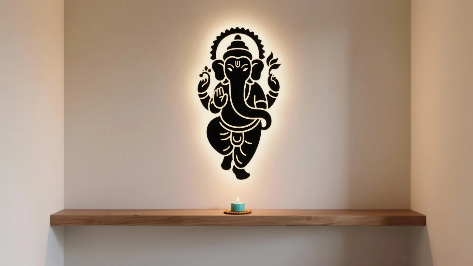 Minimalist line art with soft backlighting