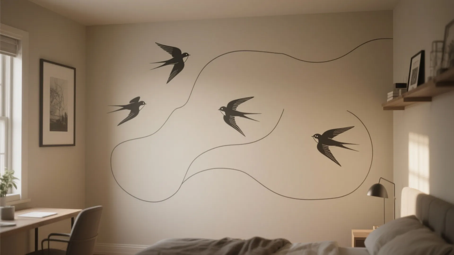 Birds-in-Flight Line Art