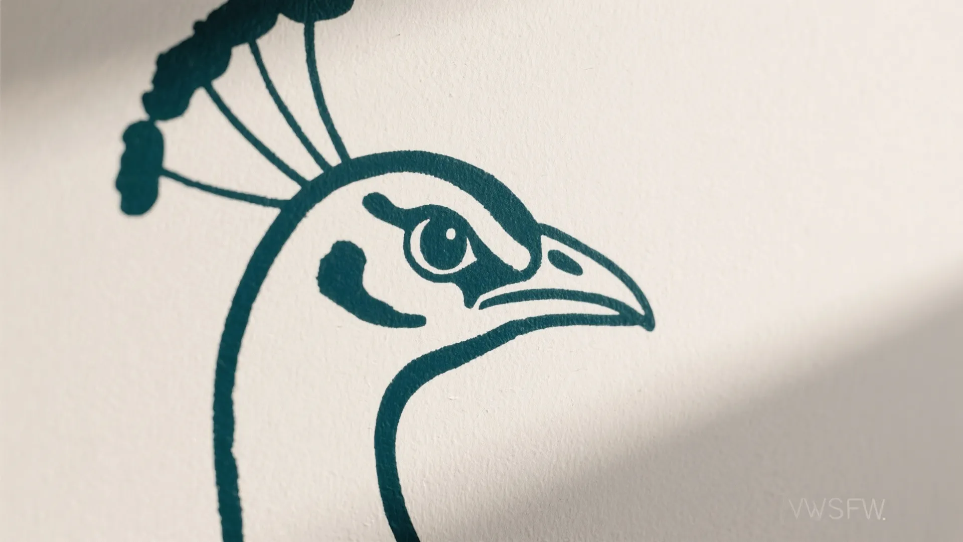 Minimalist Peacock Line Art Mural