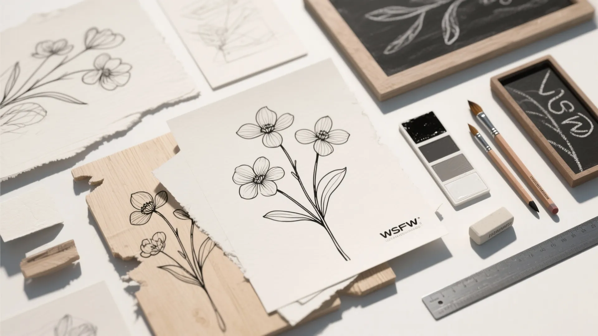 5. Minimalist Line-Drawn Florals