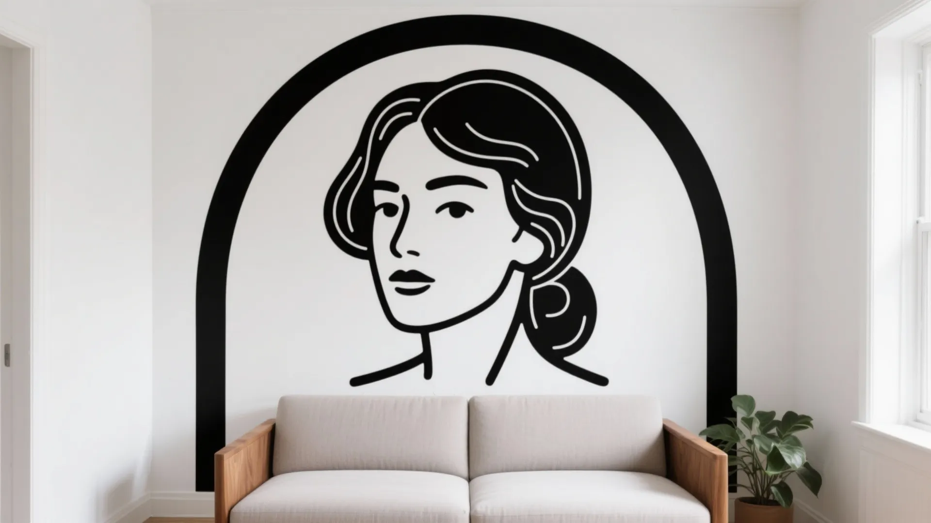 Idea 4: Monochrome Murals and Decals (Renter-Friendly Too)