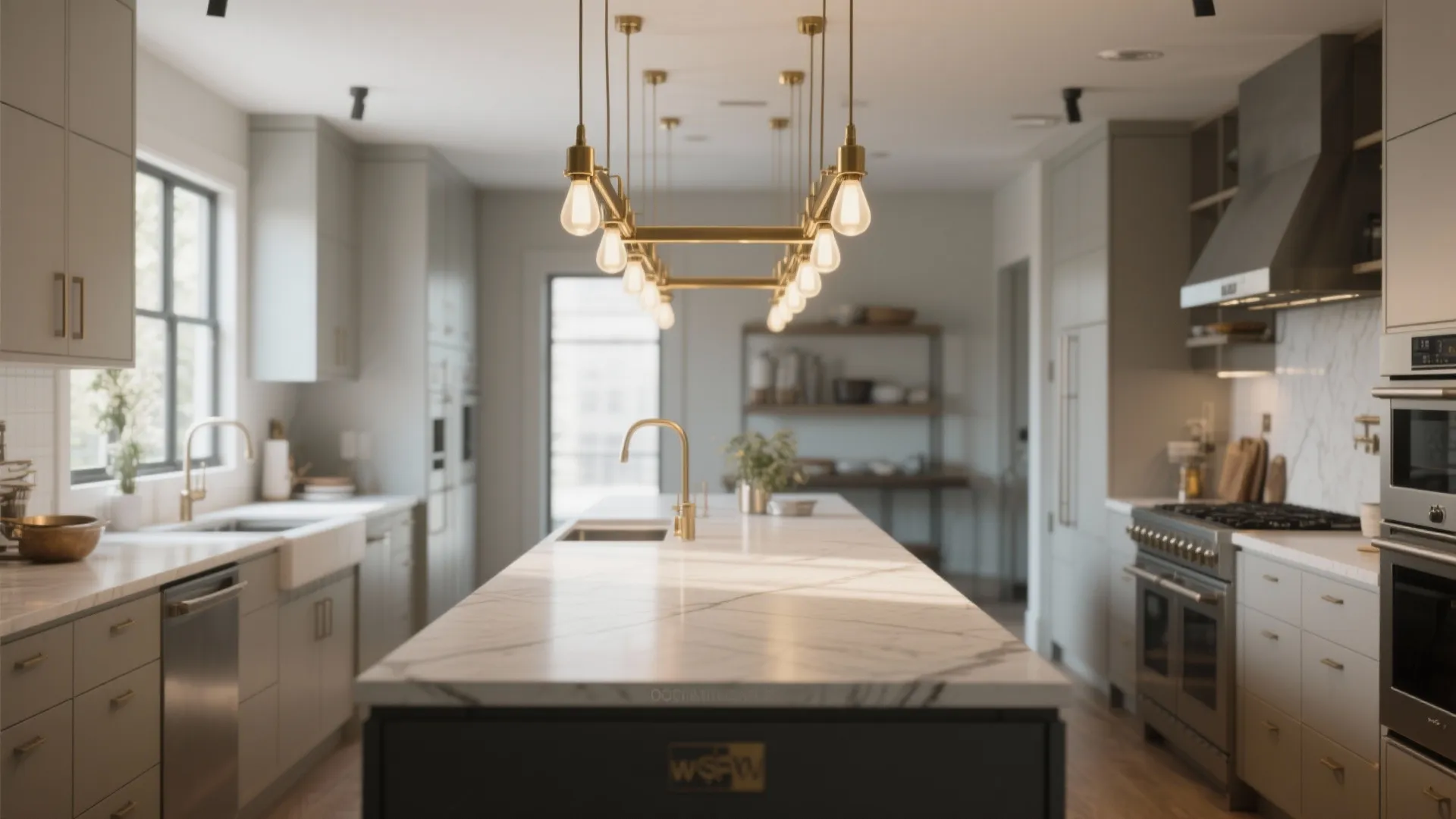 2. Linear Multi-Light Chandeliers Above Prep Zones