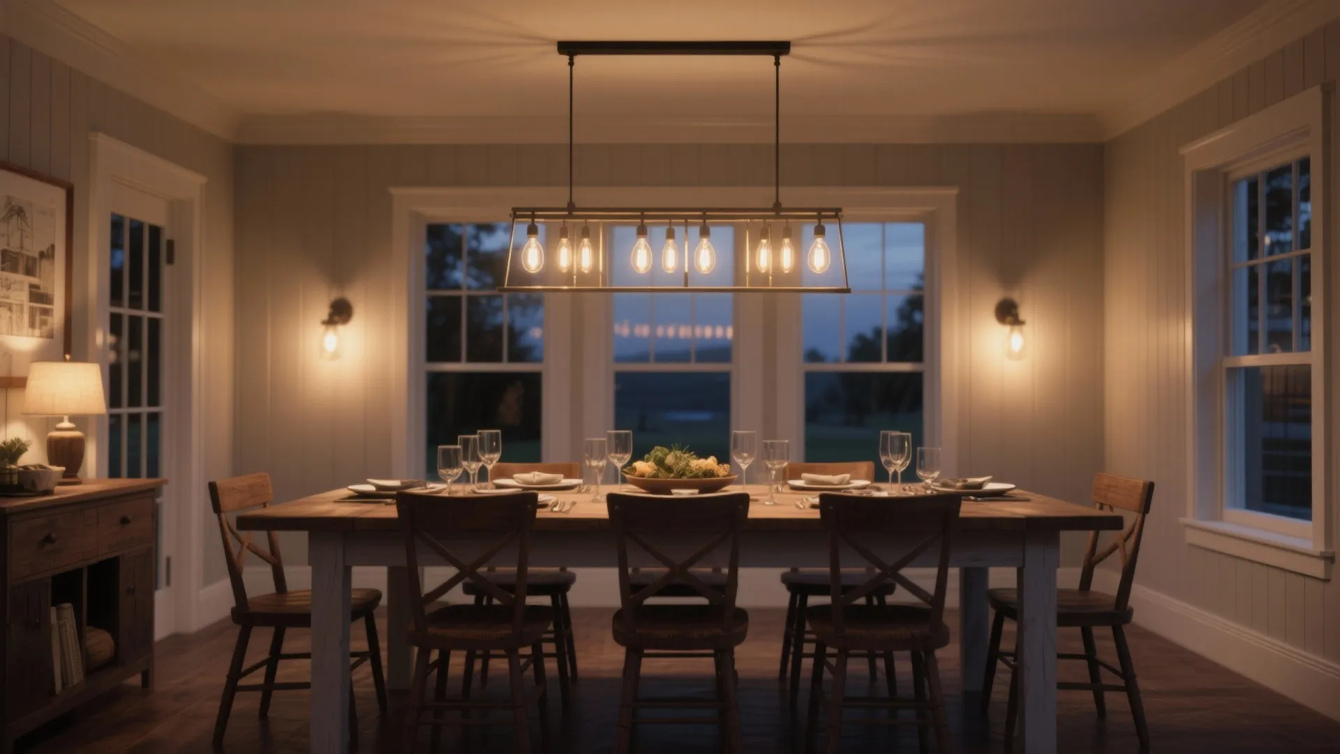 4. Linear Farmhouse Chandelier