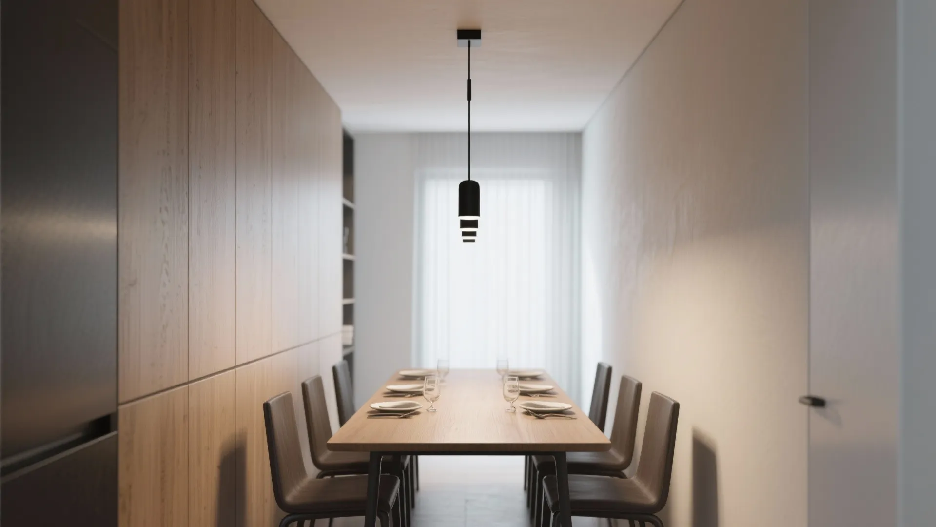 1. Matte Black Linear Chandelier for Narrow Dining Rooms