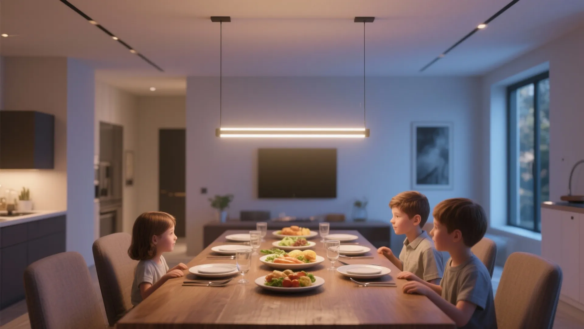 3. Linear Chandelier for Rectangular Tables