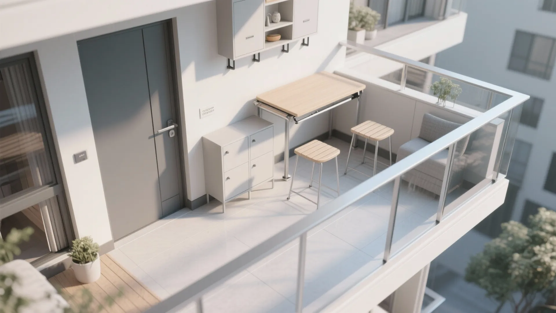 Fold-Down Furniture + Linear Circulation