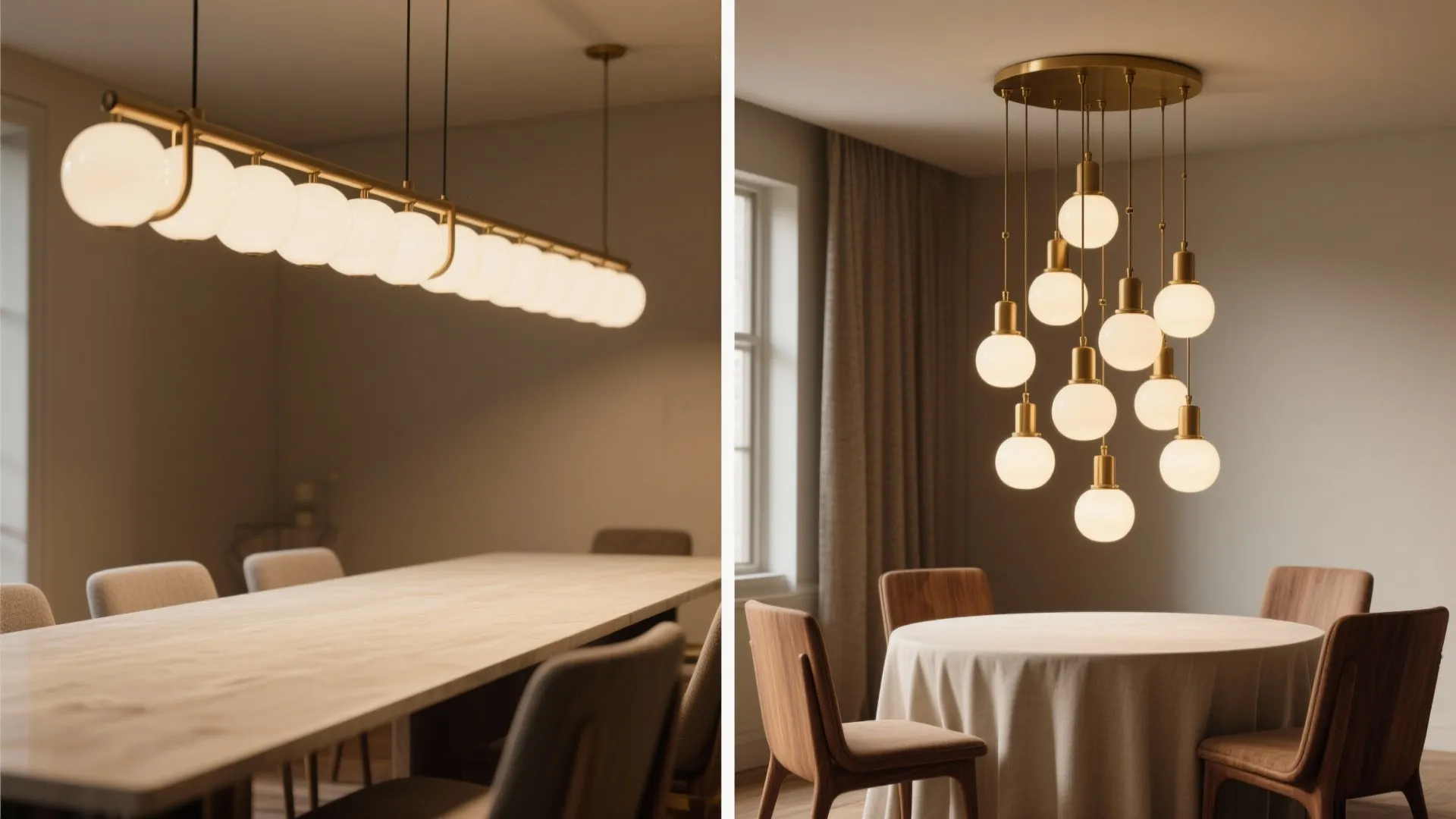 Linear vs. cluster pendants (and how to space them)