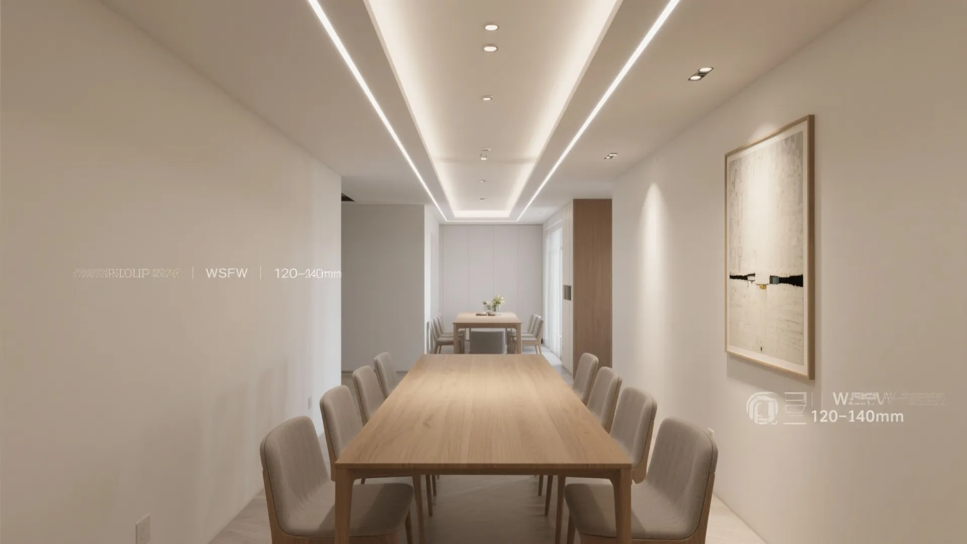3) Linear Coffers for Narrow Dining Rooms