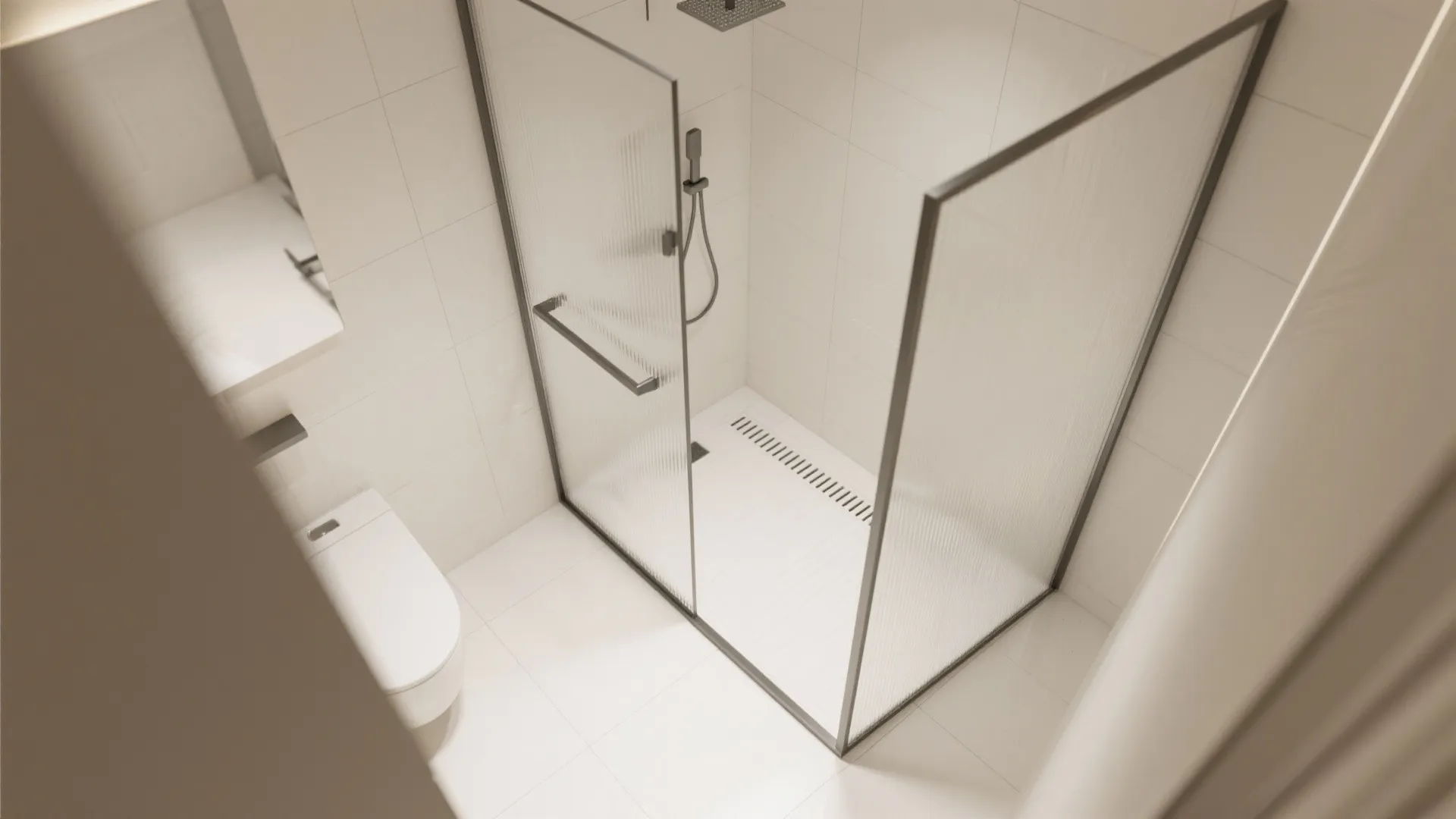Frameless Glass + Linear Drain: A Mini Wet-Room