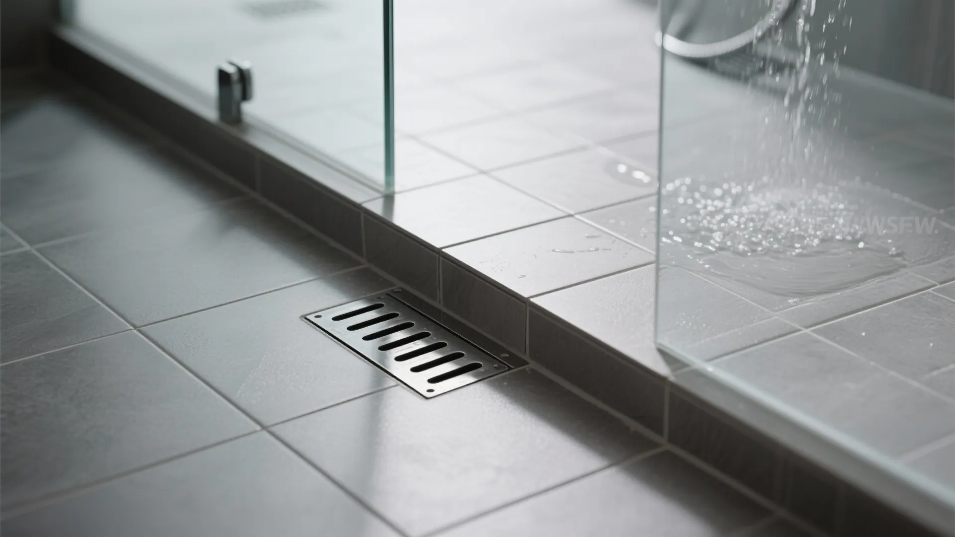 Walk-In Shower with Continuous Floor Tile