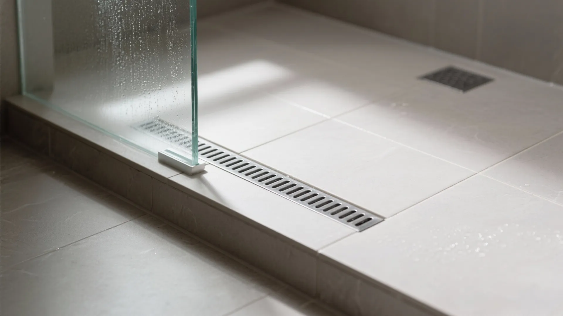 Clear Glass Shower and Seamless Surfaces