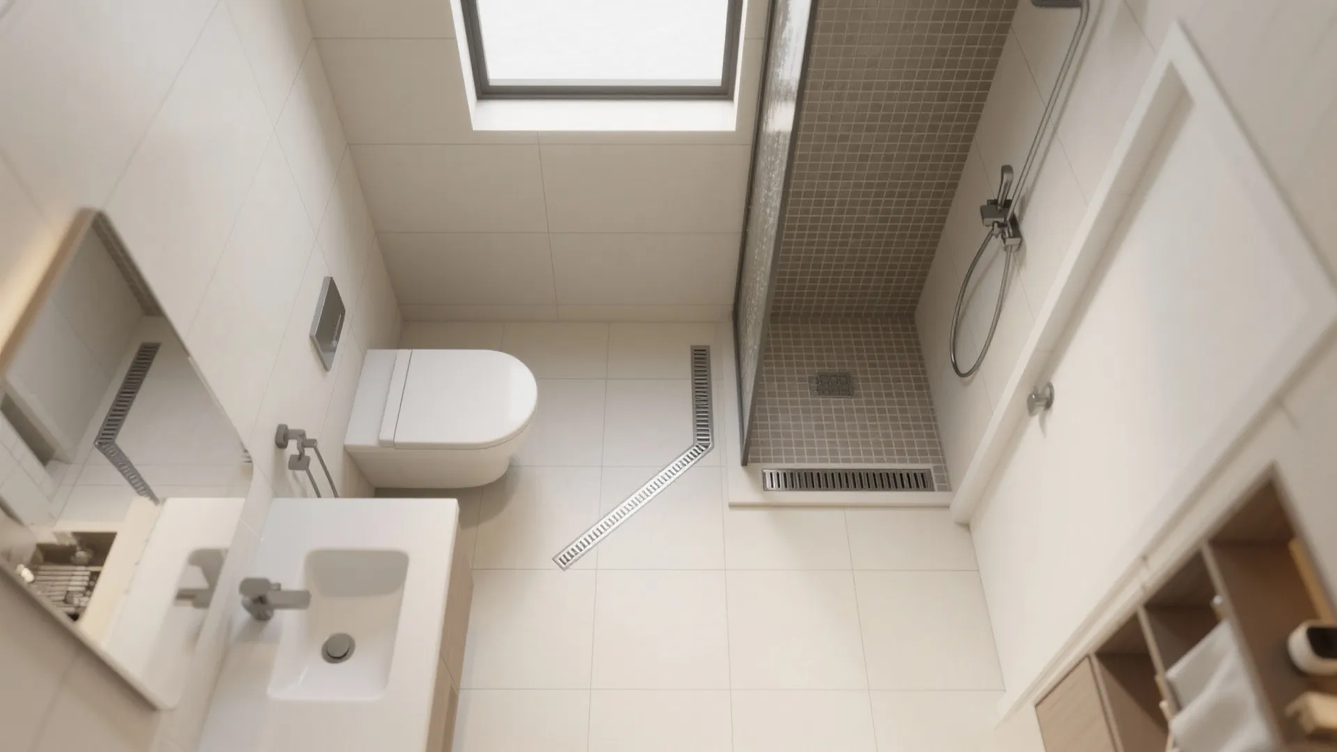 Slope, Linear Drains, and Clear Wet/Dry Zones + Coatings