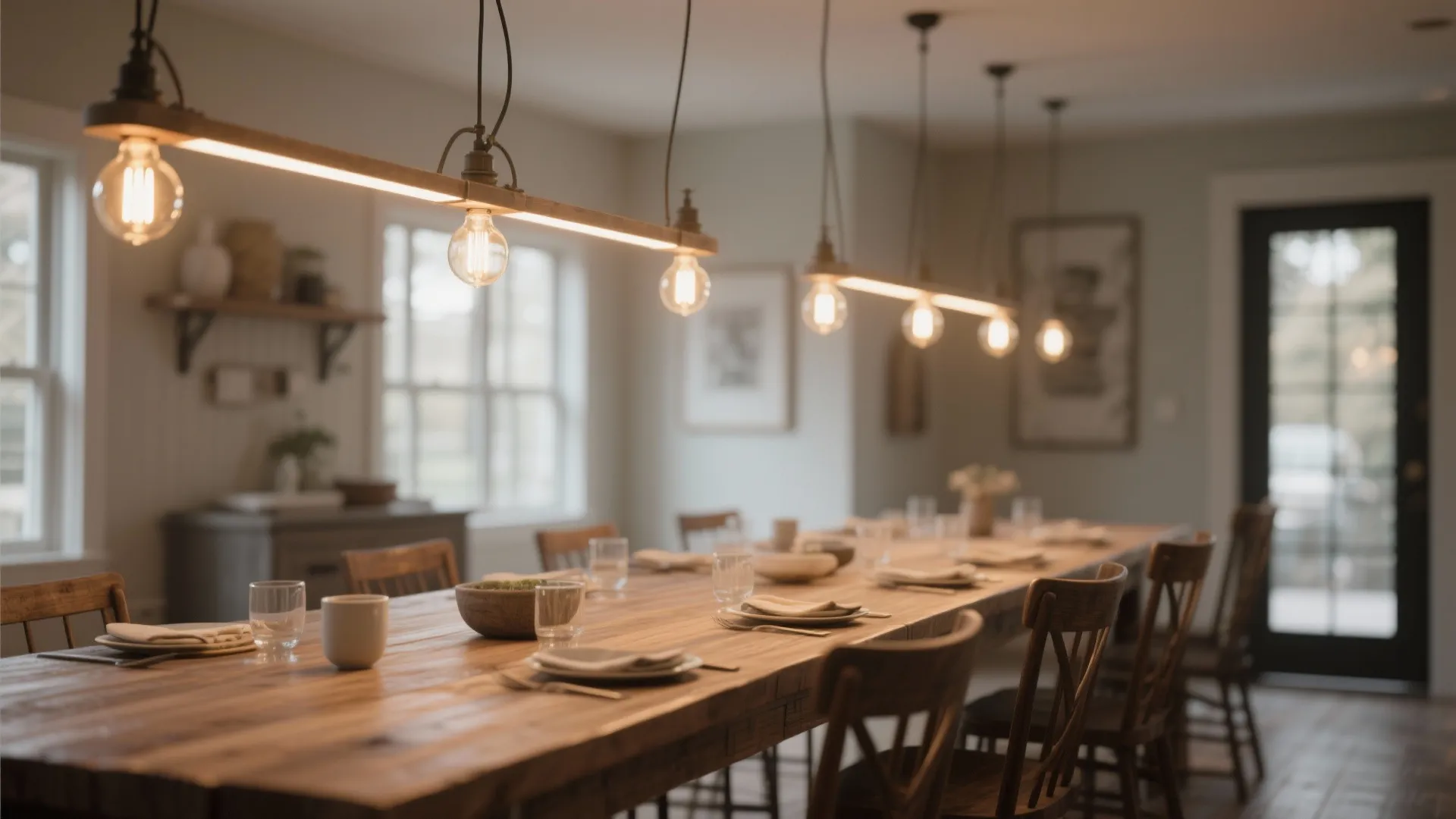 4. Linear Farmhouse Pendants