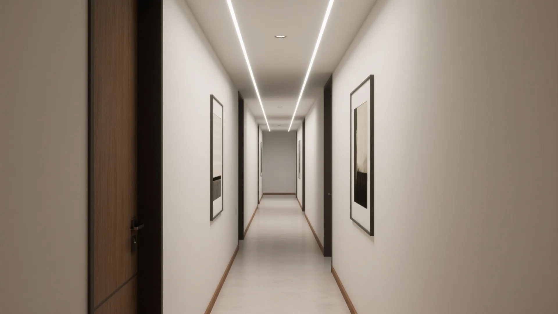 Linear LED Panel Grid That Guides Movement