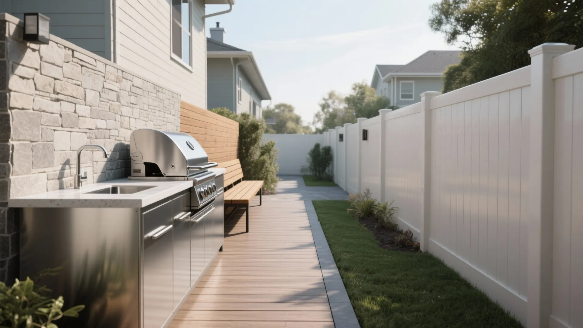 1. Linear Grill Wall: All-in-one, Minimal Footprint