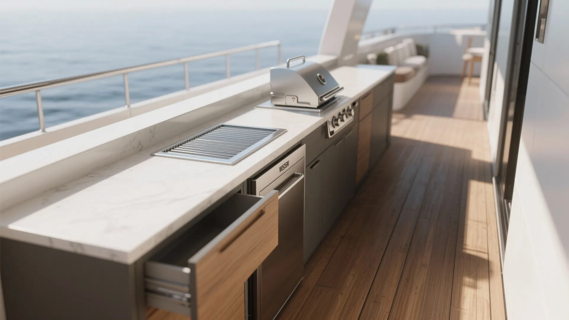 1. Compact Linear Grill Counter