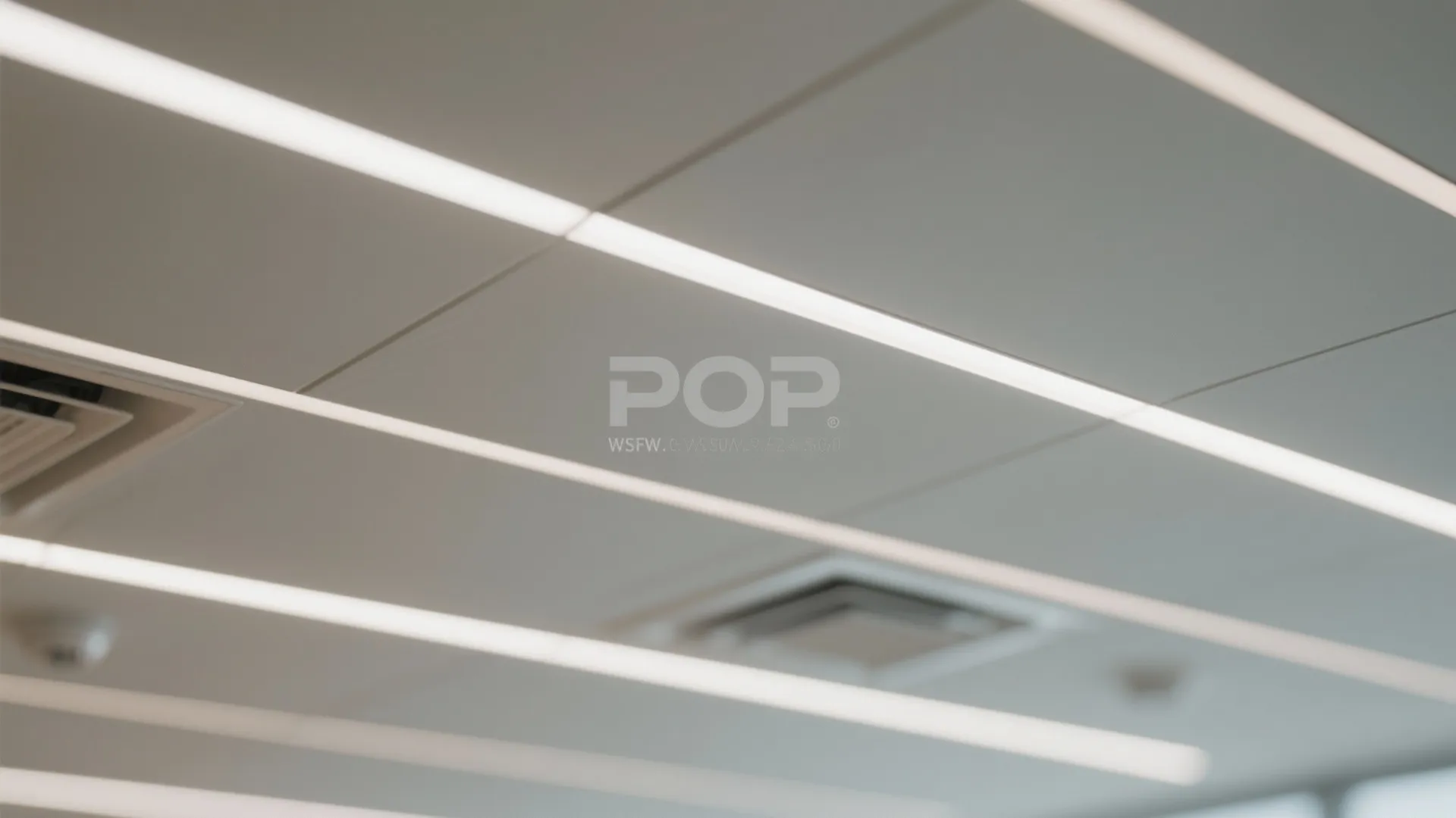 3) Linear Grooves + Discrete Downlight Grid