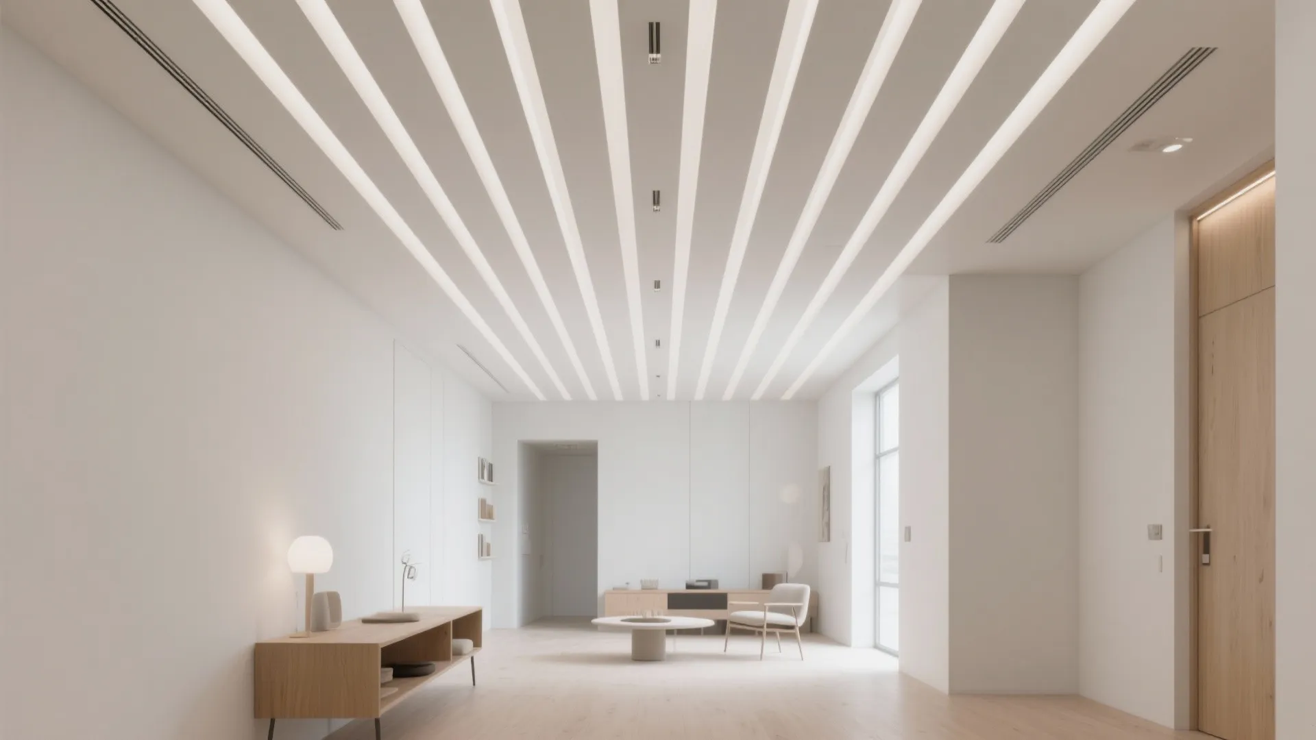 2) Linear Gypsum Ribs for a Sleek Contemporary Look