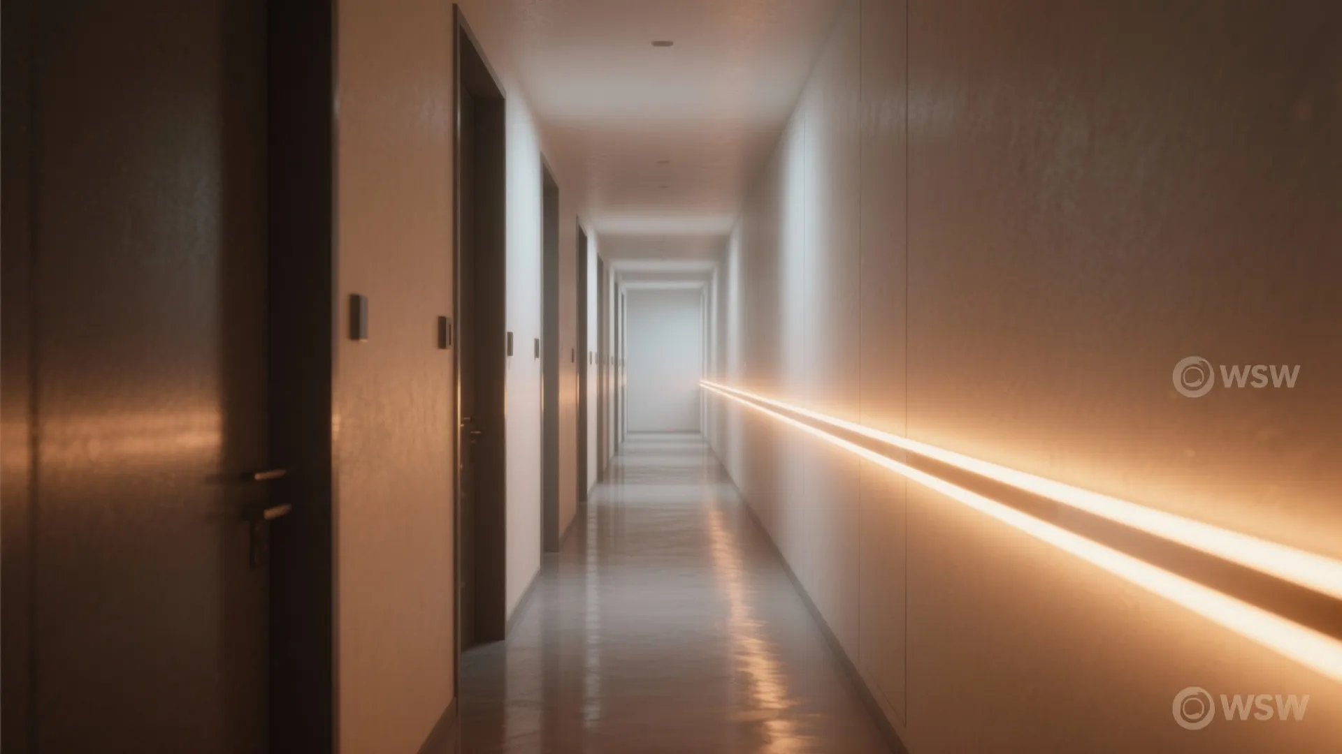 1. Widen a Narrow Hallway with Linear Glow