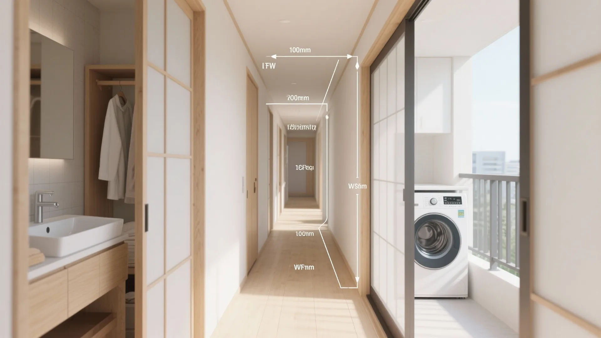 Tips 4: 水回りと家事動線は「一直線＋折り返し」（日本都市／動線規画）