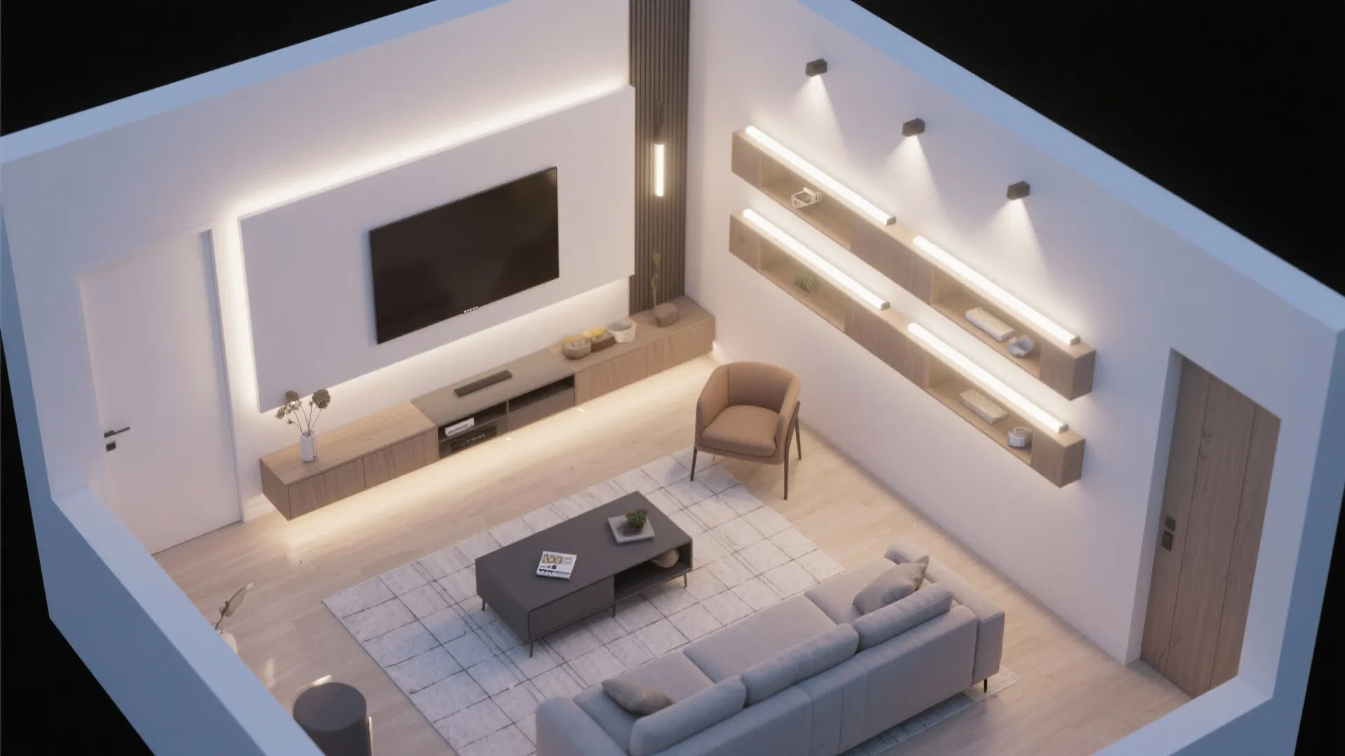 Linear LED bars for layered lighting