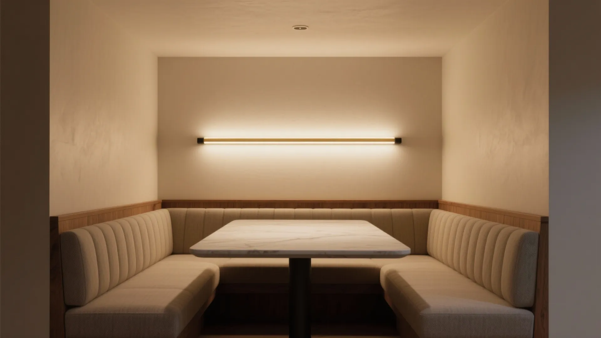 Slimline linear LEDs for banquette seating