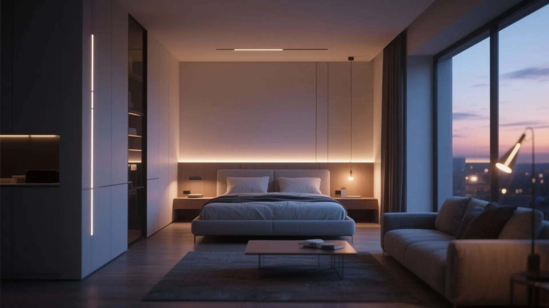 2. Linear LED Strips Behind Trim