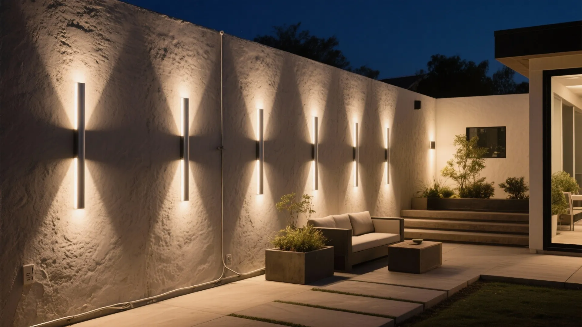 Architectural grazing with linear LEDs