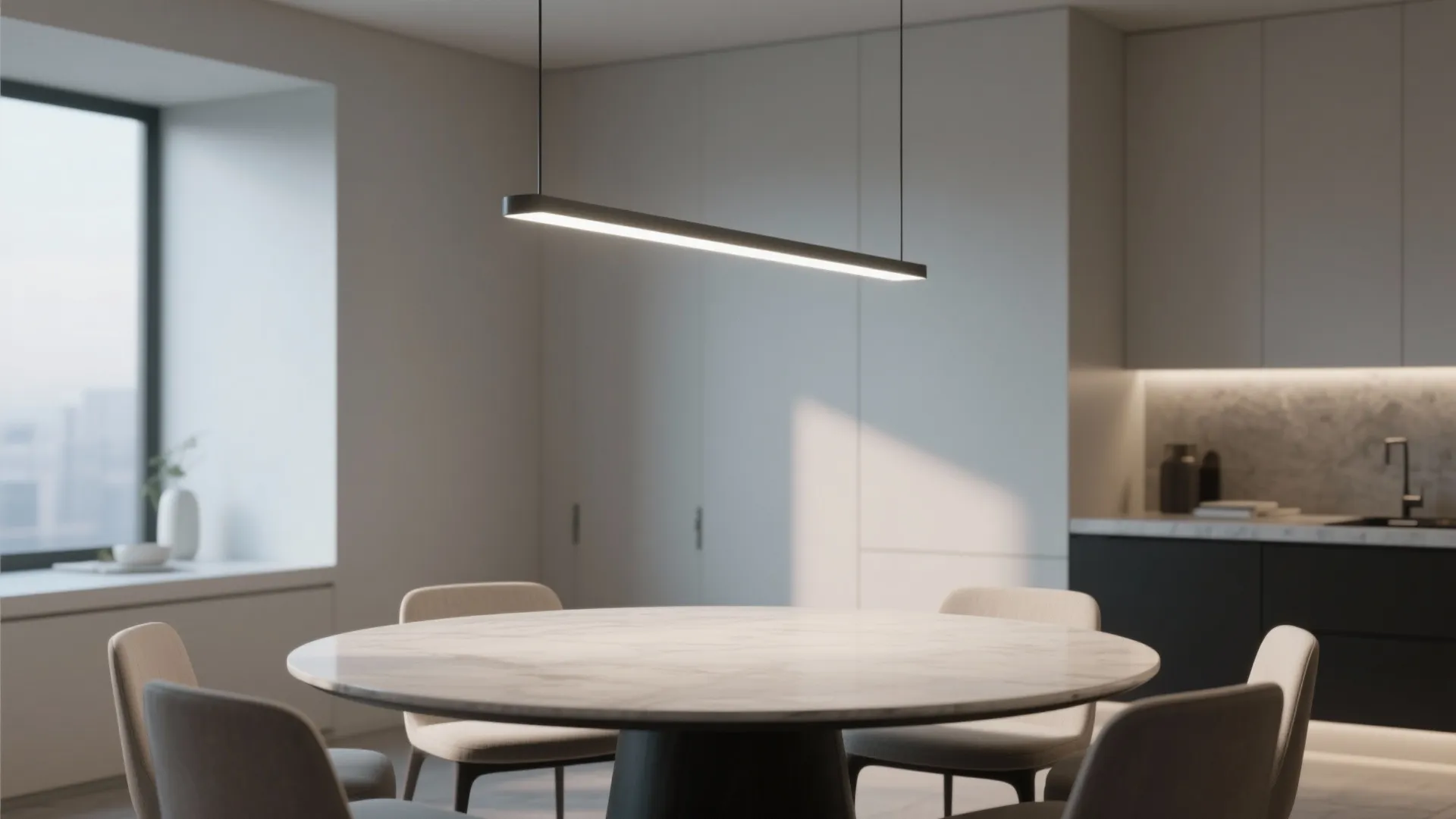 6. Linear Fixture with Round Table