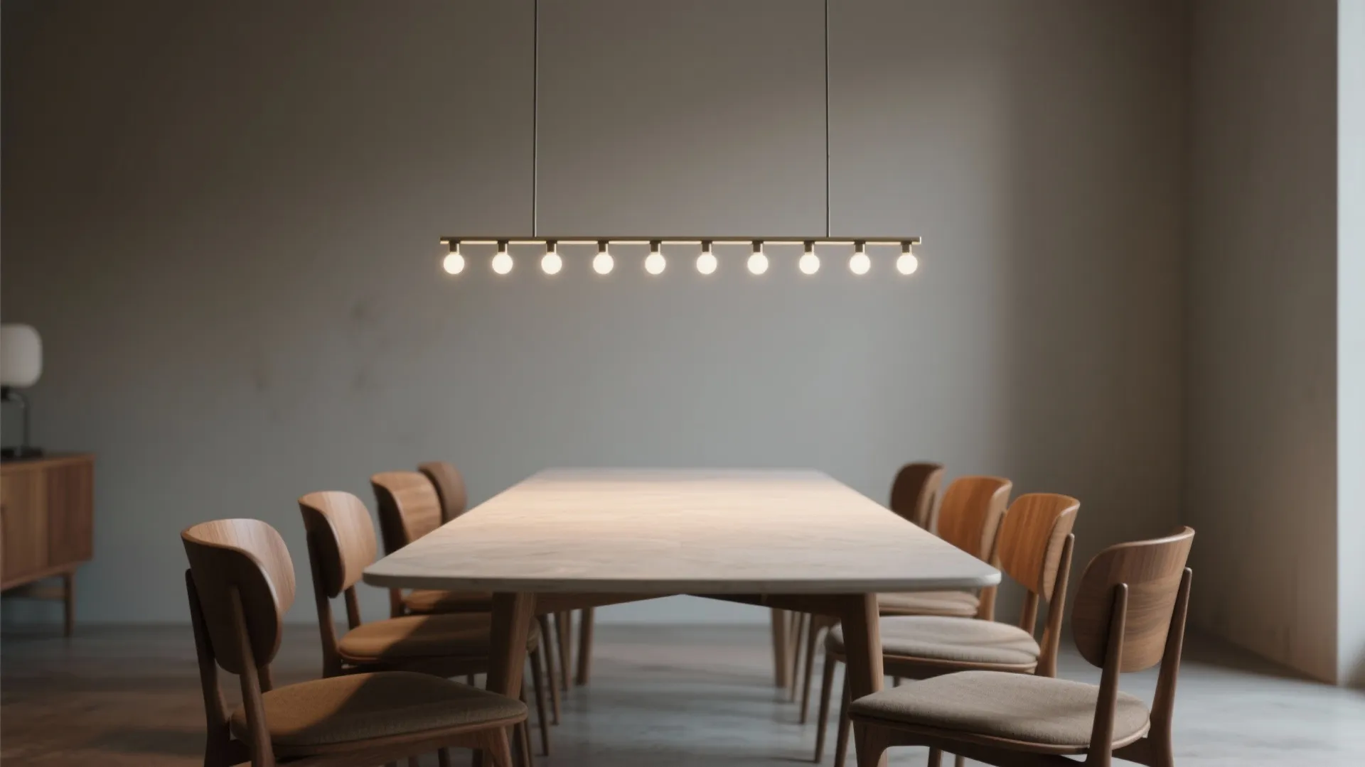 2. Linear Mini Pendant — Perfect for Narrow Tables